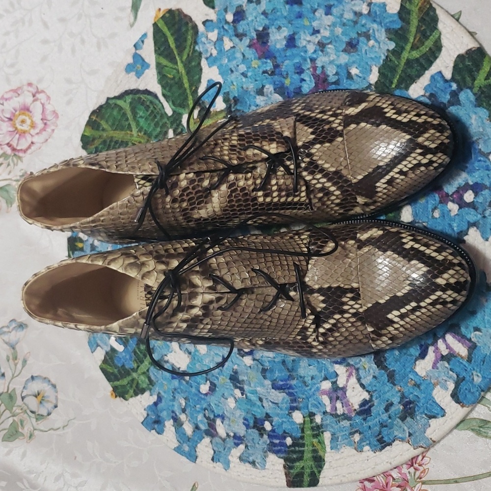 NWOT Alexandre Birman Python Lace up Oxfords